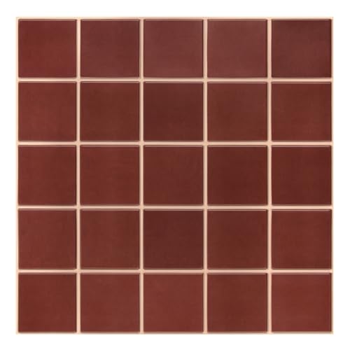 COMSTICKC 3D Fliesenaufkleber Klebefliesen, Matt Rot,10 Stück 30×30 cm, Ultraleicht Flexible PVC-Platten, 3D Wandfliesen Selbstklebend Fliesen Wandverkleidung Küche Bad, Nicht Echte Fliese