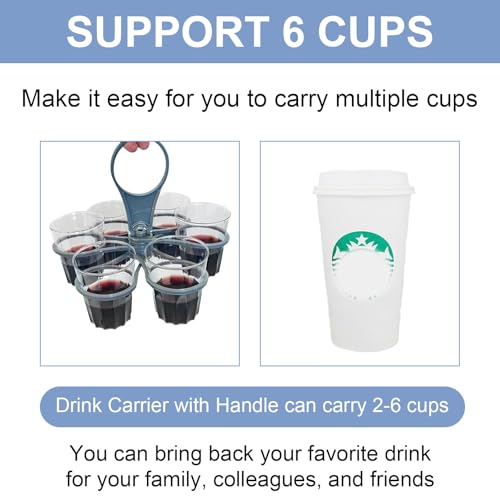 Yeomju 2 Stück Getränketräger mit Griff, Zusammenklappbarer Getränkehalter, Becherträger Kaffeeträger, Faltbarer Getränkehalter,Getränkehalter mit Griff