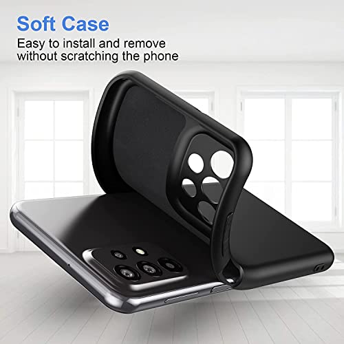 Image of DIZORO Microfiber Candy Case Compatible for Samsung Galaxy A23 4G Shockproof Slim Back Cover Liquid Silicone Bumper Camera Protective Phone Cover (Black)