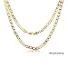 ZheBylia Gold Necklace for Women Flat Necklace 18K Gold Plated Link Chain Necklace for Men 7MM 50CM
