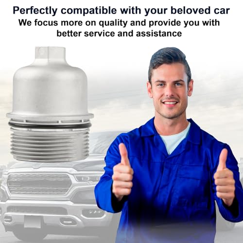 917-190 Oil Filter Housing Cap Assembly, Replace 68191350AA, Compatible with Chrysler Dodge Jeep Ram - 200, 300, Challenger, Charger, Durango, Cherokee, Grand Cherokee, Wrangler,Grand Caravan, More