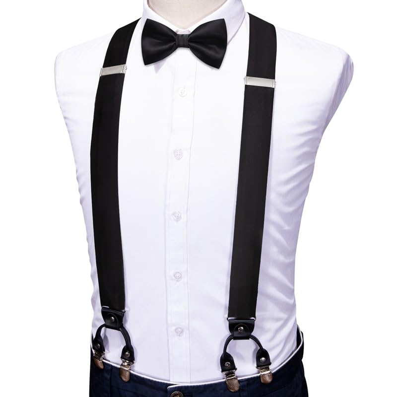 Set formal hombre: tirantes, pajarita, pañuelo y gemelos miniatura 4