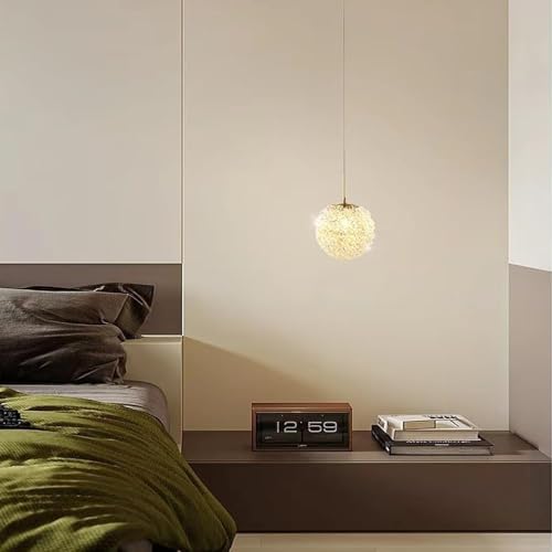 Lámpara colgante de cristal y aluminio dorado con cable ajustable y bombilla LED para isla 5