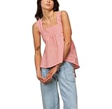 Women Y2k Going Out Tank Tops Gingham Square Neck Peplum Cami Tank Sleeveless Backless Shirt Bowtie Blouse Summer Red