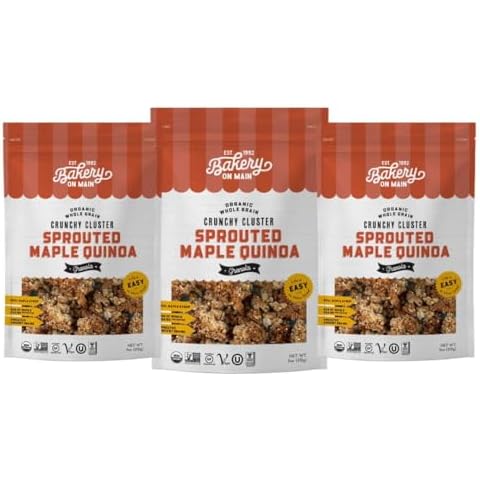 Bakery On Main, USDA Organic, Whole Grain Granola + Sprouted Ancient Grains, Gluten-Free, Vegan & Non GMO - Sprouted Maple Quinoa, 11oz (Pack of 3) Cover