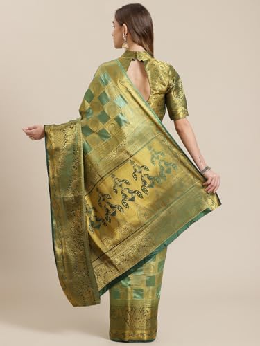 Image of Women's Banarasi Silk With Jacquard Print Saree With Blouse
