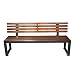 Produktbild Außenterrasse Gartenbank Parkbank mit Rückenlehne, 3-Sitzer wetterfester Outdoor-Freizeit-Verandastuhl, Metallstahlrahmen und Korrosionsschutz-Massivholzsitz. Die Tragfähigkeit beträgt 880 lbs