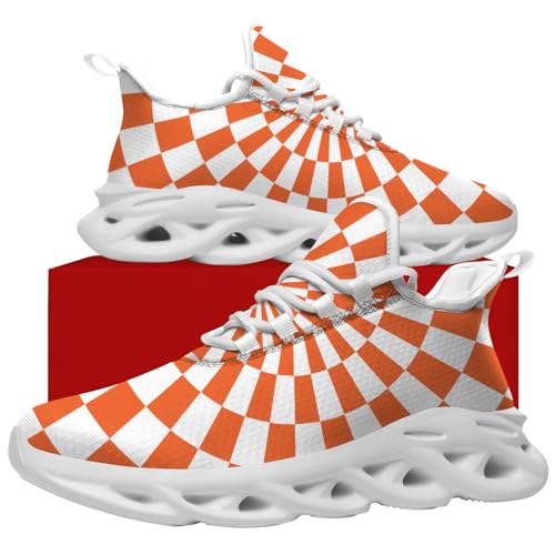 Running Shoes for Women Men Psychedelic Checkered Sneakers Walking Tennis Shoes4
