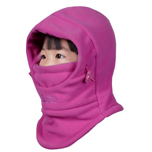 Azarxis Kids Balaclava Winter Hats Ski Mask for Boys & Girls (Rose Red)