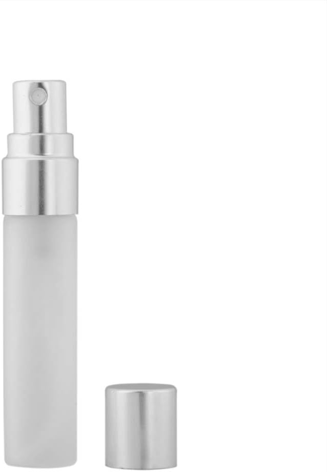 10pcs Fine Mist 5ml Atomizer Clear Frosted Glass Bottle Vial Spray Refillable Liquid Fragrance Perfume Empty Scent Bottle for Travel Makeup Party (Silver) image 3