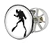 Produktbild Waschbeckenstöpsel Design Scuba Diver | Abfluss-Stopfen aus Metall | Excenterstopfen | 38  40 mm