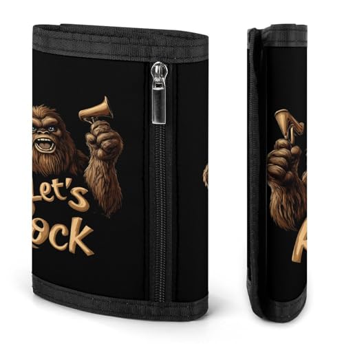 Bigfoot Let's Rock Trifold Wallets Lightweight RFID Blocking Wallet Credit Card Holder Custom Gifts for Men Women3
