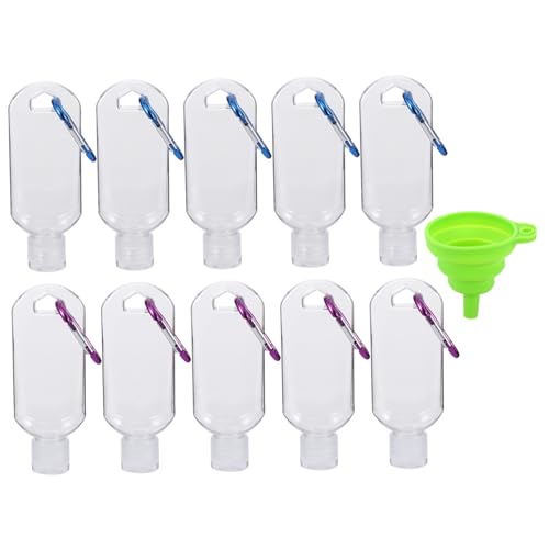 Gatuida 11 Piezas Botellas de Viaje Reutilizables con Gancho Contenedores de Líquidos Antiderrame con Embudo para Camping Gimnasio y Uso Diario