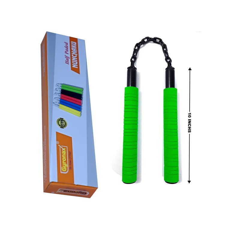 Gyronax Green Half Foam Padded Nunchaku Handle 10 and 9-inch Metal Chain Pack of 1 (B0BF5KNF46) Amazon Price History, Amazon Price Tracker