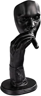 Creative Art Home Craft Retro Abstract Cigar Smoking Statue Man Ornament Wholesale Room Wine Cabinet Desktop Home Furnishing Gift (Black)