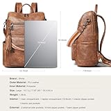Shrrie 15,6 Zoll Laptop-Rucksack für Damen – Großer Reiserucksack aus Leder, wasserabweisend, für Freizeit, Uni, Arbeit, Handgepäck-Zweifarbiges Braun