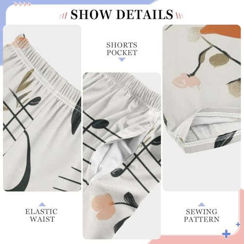 Music Note Florals Boys Long Pants Soft Trousers Elastic Waist Kids Lounge Bottoms with Pockets S-XL4