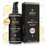 Huile de Barbe 100 ml Ultra-Nourrissante aux Agrumes et aux Bois De Cèdre Satin Naturel - Huile Naturelle Bio, Vegan et Cruelty-Free, Fabriquée en Allemagne - Soin Visage et Barbe pour Homme