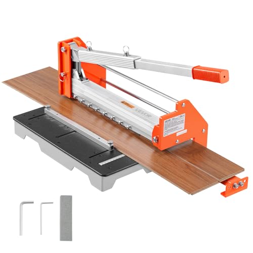 Image of VEVOR 12 inch Vinyl Floor Cutter, 16mm Thick Laminate Flooring Cutter with Upgraded Labor-Saving Aluminum-Alloy Lever, Telescoping Support Plate, Cuts Engineered Wood, LVT, VCT, SPC, LVP, WPC