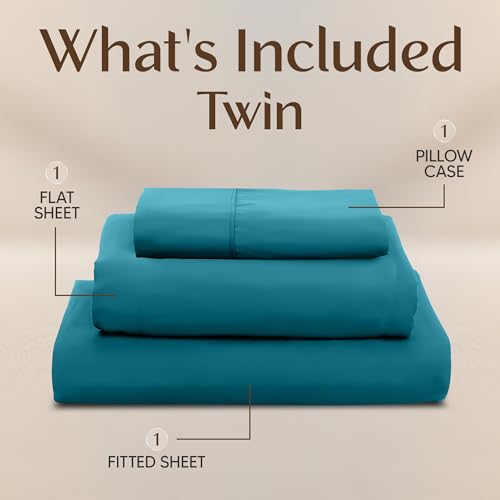 Image of Utopia Bedding Twin Sheet Set - 3 Piece Bed Sheets for Twin Size Bed, Soft and Breathable Microfiber, Includes 1 Fitted Sheet, 1 Flat Sheet and 1 Pillowcase - Oeko Tex (Denim Blue)