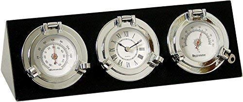 Maritime Fine Instruments Console Table with Clock, Hygro- and Thermometer 29 Cm.