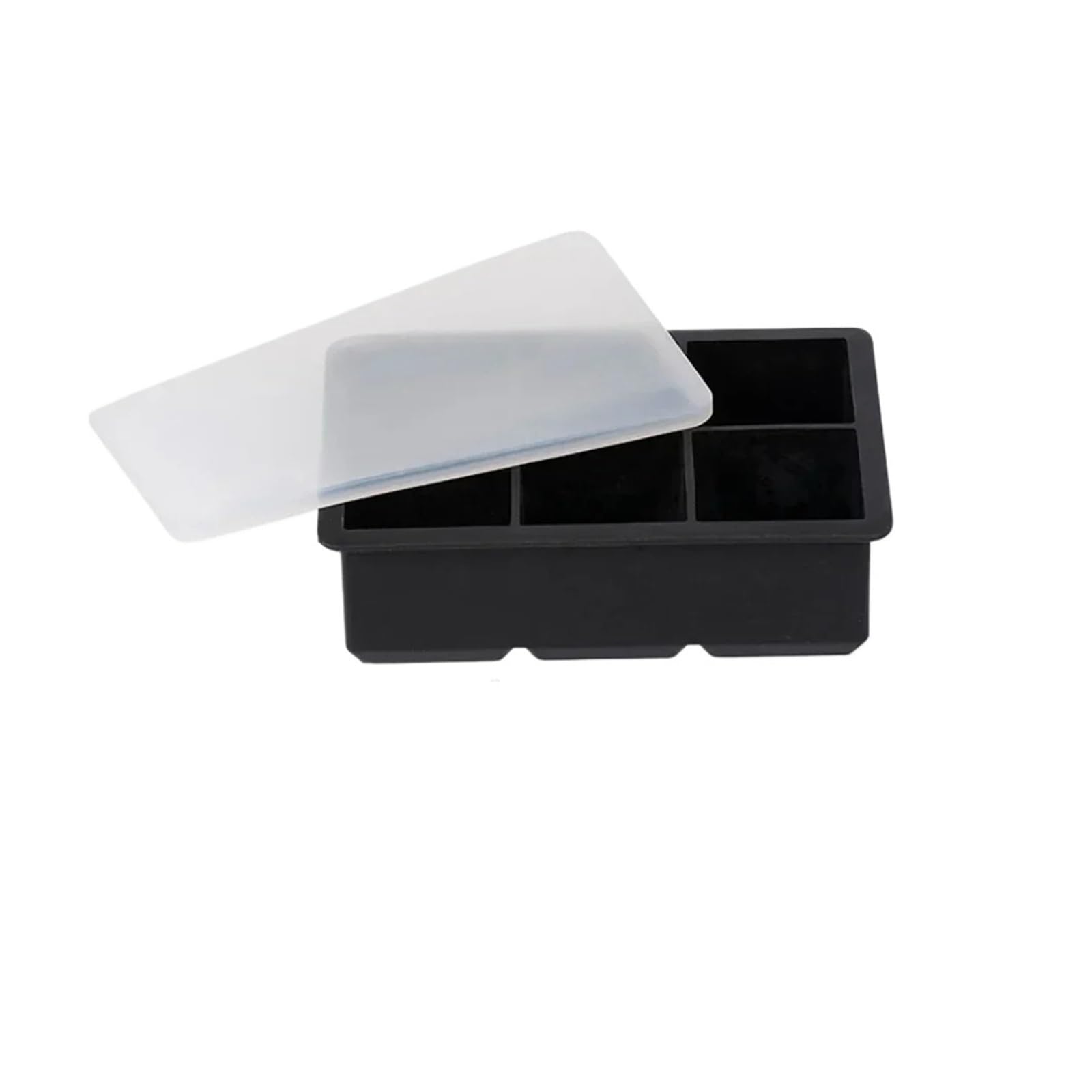 Ice Cube Tray Ball Freezer Mold Square Maker With Lid 4/6/8 Grids For(6 Grids Ice Cube,2PCs)