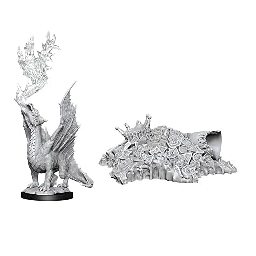 D&D Nolzur's Marvelous Miniatures - Gold Dragon Wyrmling & Small Treasure Pile