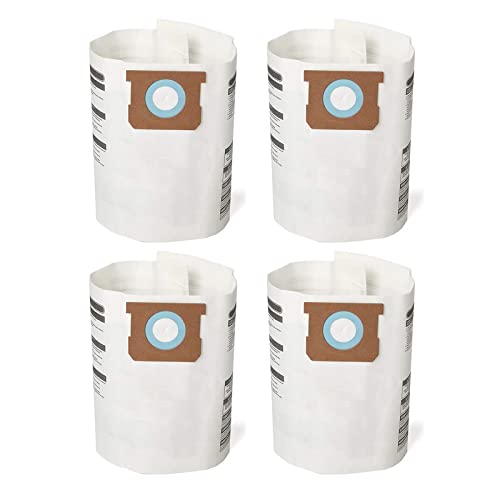 4 Pack Replacement Bags Compatible With Shop-Vac 10-14 Gallon Vacuum, Type F + Type I, Part #9066200 & 9067200 White #TOP3