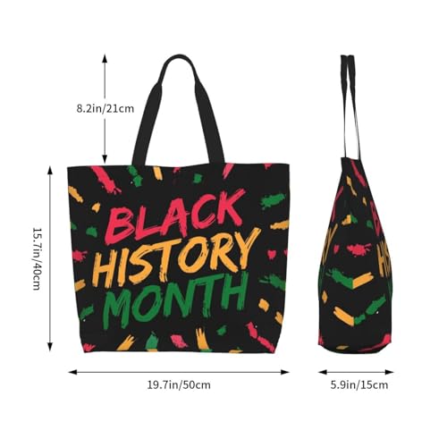 Black History Month Tote Bag for Women Large Casual Should Bag with Inside Pocket Reusable Handbag Shopping Bag2