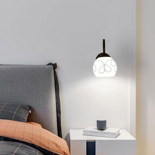 Apliques de pared para pasillos modernos con enchufe y diseño de cristal 5