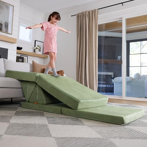 Image of Nugget - The Original Play Couch for Kids - Modular Foam Children's Sofa for Playroom, Imagination, & Creative Open Ended Play - Washable & Convertible Playroom Furniture, Bamboo