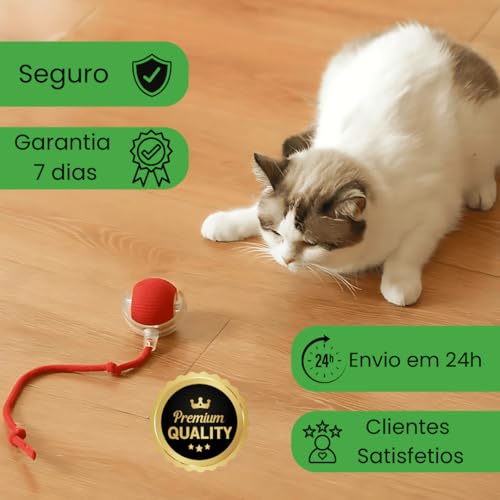 Bola de Brinquedo Automática com Cauda para Gato e Cachorro