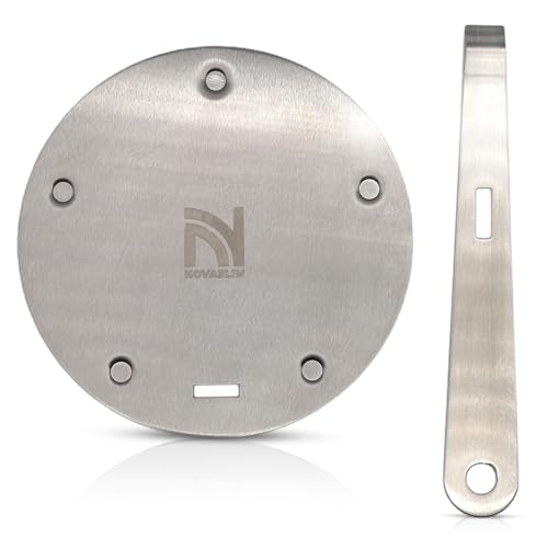 Adattatore per Piastra a Induzione – In Acciaio Inox con Manico Rimovibile – Ø 15,5 cm – Compatibile con Pentole Non Induzione – Nessun Odore o Graffio – Argento