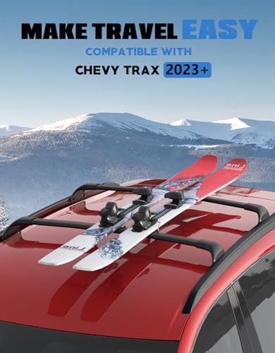 Image of FengYu Roof Rack Cross Bars 300lbs Compatible with Chevy Chevrolet Trax 2RS ACTIV LT 2023 2024 2025 2026, Aluminum Heavy Duty Roof Rails Crossbars Rooftop Cargo Bars Black Luggage Racks Carrier Black
