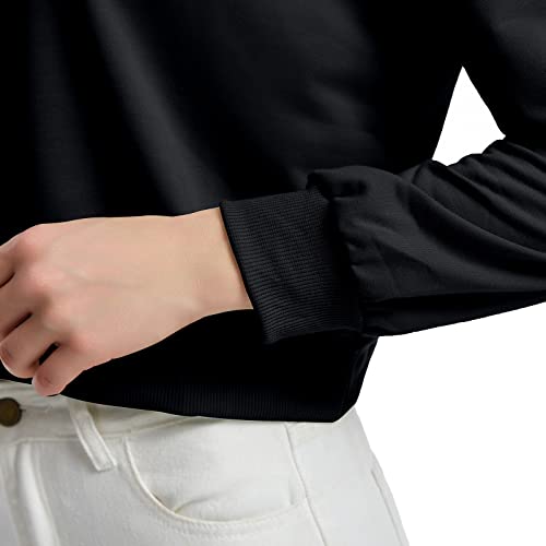 Kiekiecoo Cute Aesthetic Frog Crop Sweatshirt For Teen Girls Kawaii Cartoon Graphic Hoodie Womens Cotton Pullover Sweaters(Black,M) #TOP4