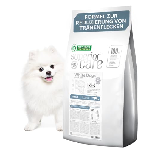 Nature's Protection Superior Care Hundefutter Trocken Getreidefrei für Alle Kleine & Mini-Rassen - Hypoallergenes Hundefutter mit Weißfisch, Trockenfutter für Erwachsene Hunde, 10kg