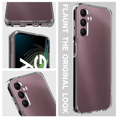 Image of KAPAVER Hybrid Shockproof Back Cover Case Compatible with Samsung Galaxy A14 (PC+TPU) (Clear)