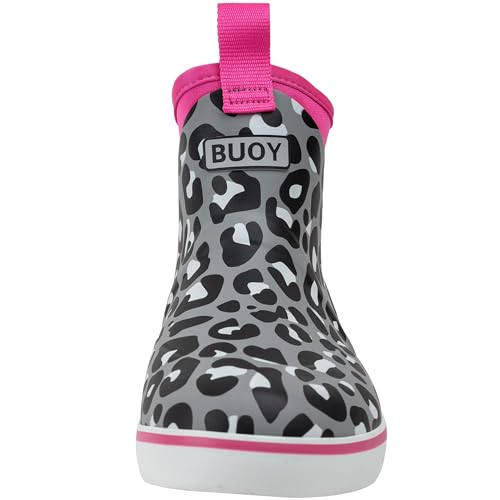 Image of Buoy Boots Women's Waterproof Ankle Rain Boots, Rubber Deck & Fishing Boots | Neoprene Lining, EVA Foam Insole, Slip-Resistant Non-Marking Outsole for Comfortable Traction on Boats, Farms & Wet Ground