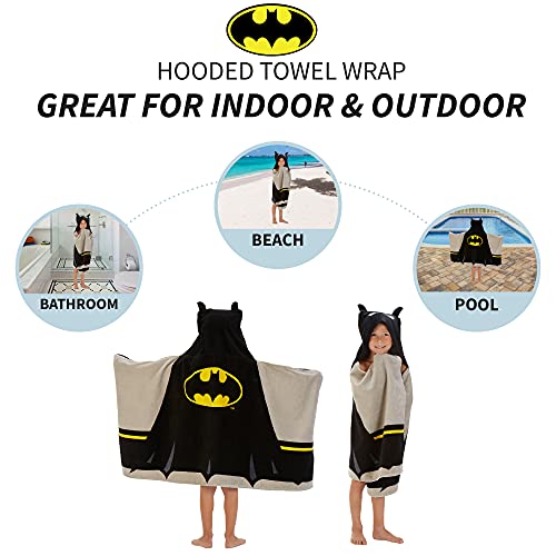 Batman Kids Bath/Pool/Beach Super Soft Cotton Terry Hooded Towel Wrap, 24" x 50", (Officially Licensed Product) By Franco by Franco - Image 4
