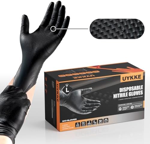 10mil Nitrile Gloves Thick,Industrial Disposable Gloves with Diam...
