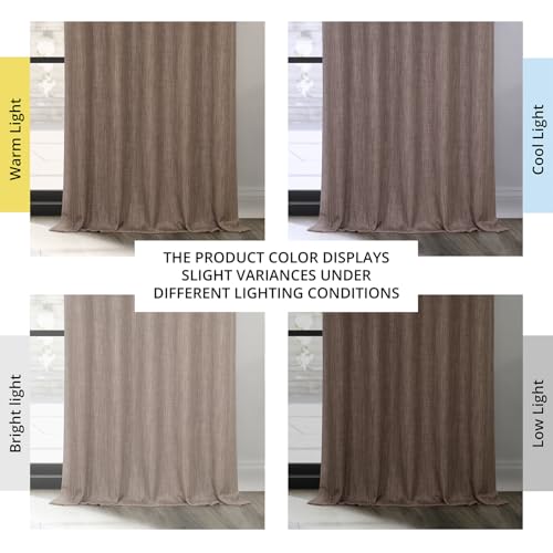 Image of HPD Half Price Drapes - Faux Linen Curtains for Living Room (2 Panels) - 50W X 84L - Textured Room Darkening Curtains for Bedroom 84 Inches Long - Drapes for Home Decor, Dutch Cocoa