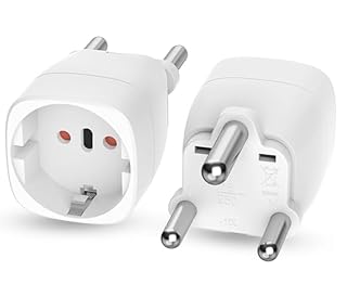 Oliveria 2 pièces Adaptateur de Voyage France/Europe vers Afrique du Sud 2 Broches Europe vers 3 Broches Type M pour des Voyages en Afrique du Sud, Namibie, Swaziland, Mozambique et Plus Type M