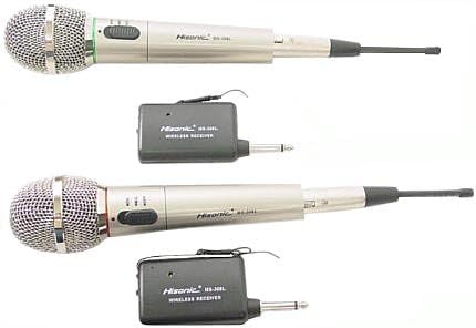 Hisonic 2 X HS308L, A Pair of Wireless Hand Held Microphone HS308L, 2 in 1 Microphone, Wired and Wireless Microphone, 2 Microphone Included