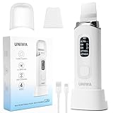 UNIWA Skin Scrubber Face Spatula, Ultrasonic Skin Scrubber Skin Spatula Pore Cleaner Blackhead Remover Tool for Facial Deep Cleansing-4 Modes, with LCD Display, IPX6 Waterproof - White