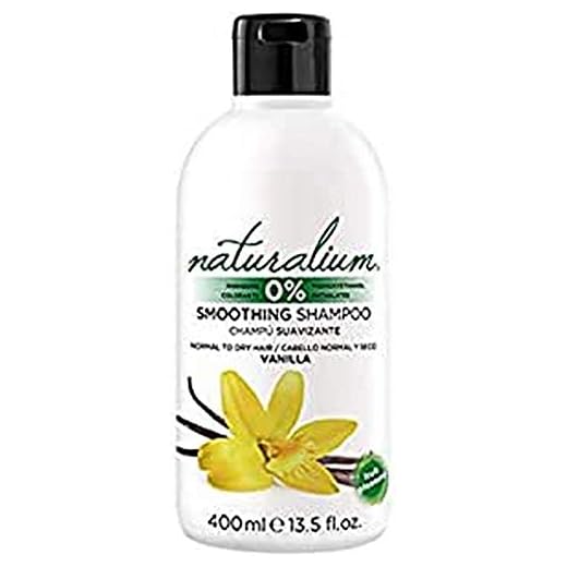 Naturalium Mjuk schampo vanilj – flytande tvål för normalt och torrt hår, utan färgämnen, utan parabener, 400 ml