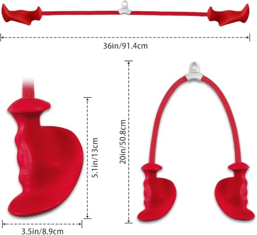 Image of GYMRAT Ergonomic Resistance Band Handles with 2 Carabiners, Heavy-Duty Exercise Handles for Home /Gym Workout Equipment (GYMRAT RED TRICEP Rope)