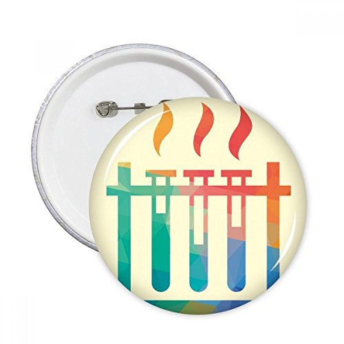 Tube à essai chimie broche ronde bouton badge vêtement multicolore taille S