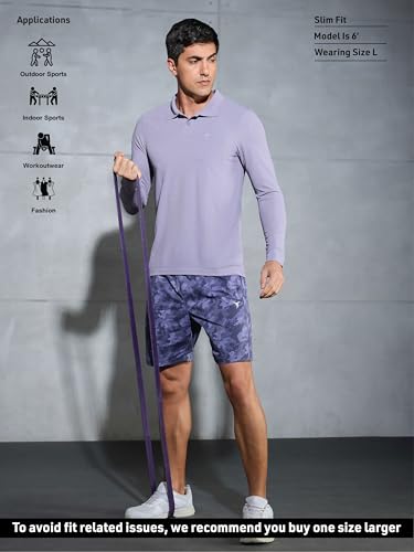 Image of TECHNOSPORT Men Polyester Slim Fit Polo Neck Full Sleeve Matpiq T-Shirt with Patch Pocket for Regular Use