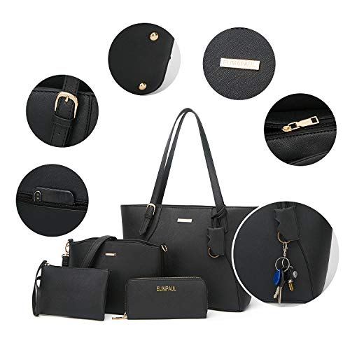Image of Women Fashion Handbags Wallet Tote Bag Shoulder Bag Top Handle Satchel Purse Set 4pcs