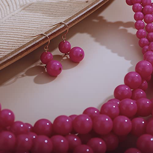 Aimimier ANG-NECKLACE-783 1920S Multi Strand Braided Beads Cluster Choker Necklace Acrylic Twisted Necklace Costume Jewelry thumb #4